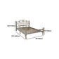 Zilveren metalen vouwbed gebogen open frame bed met hoofdeinde
