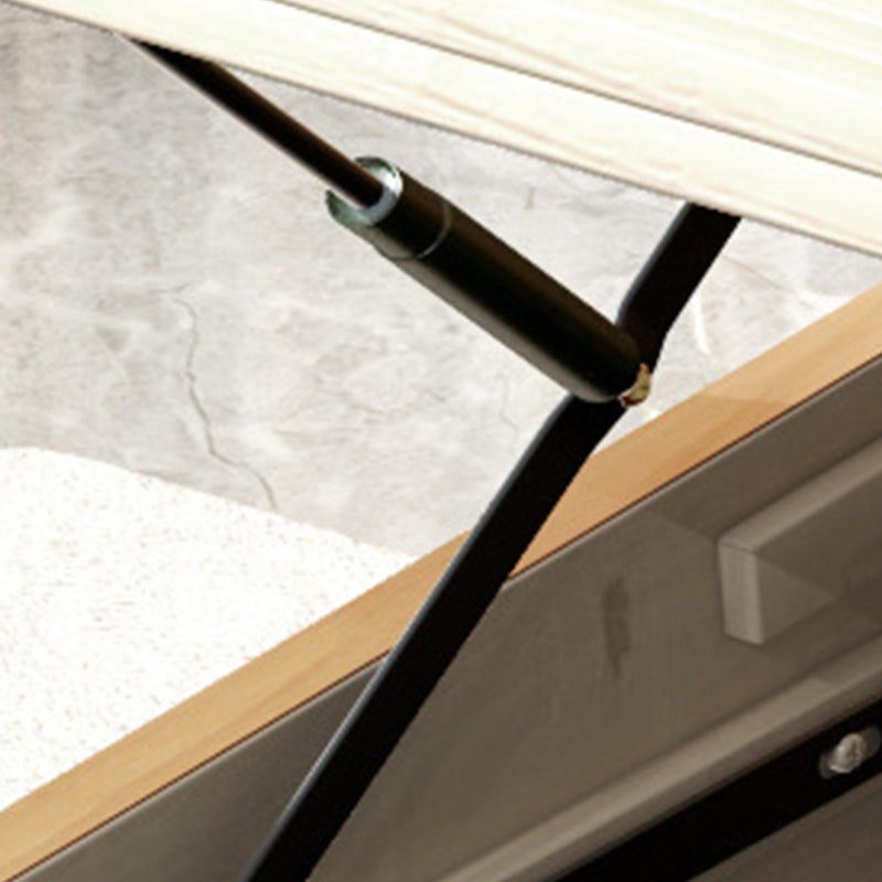 Letto scandinavo largo 84,65 pollici con testiera in legno naturale con testiera