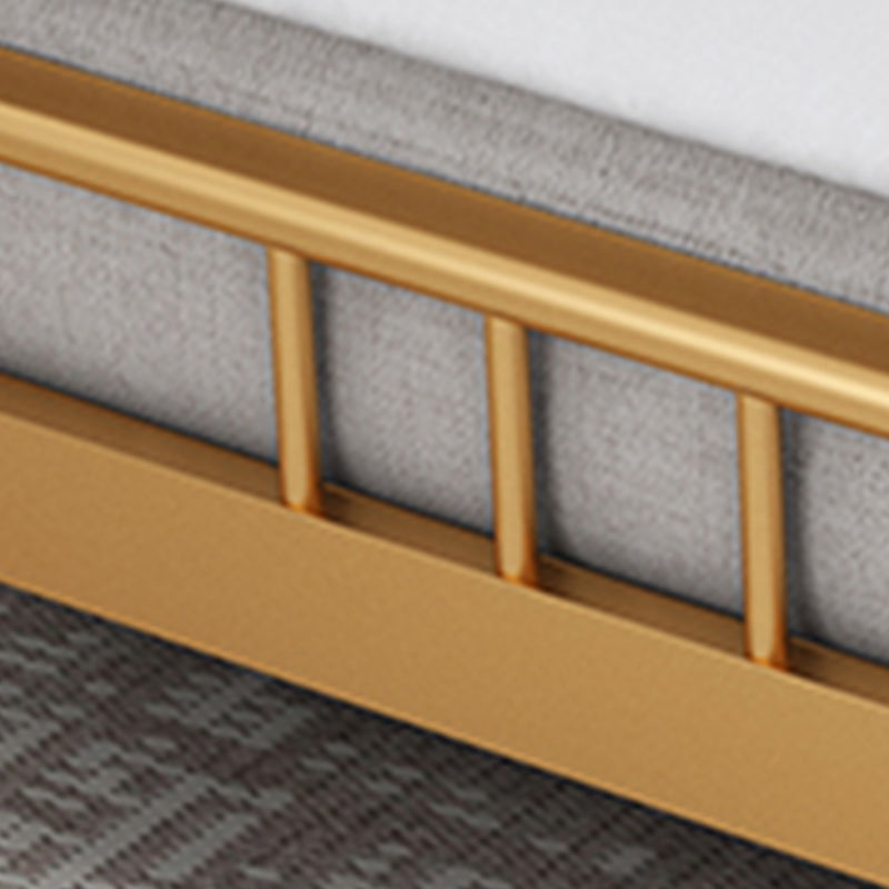 Modern Metal Folding Bed Rectangular Open-Frame Bed with Headboard