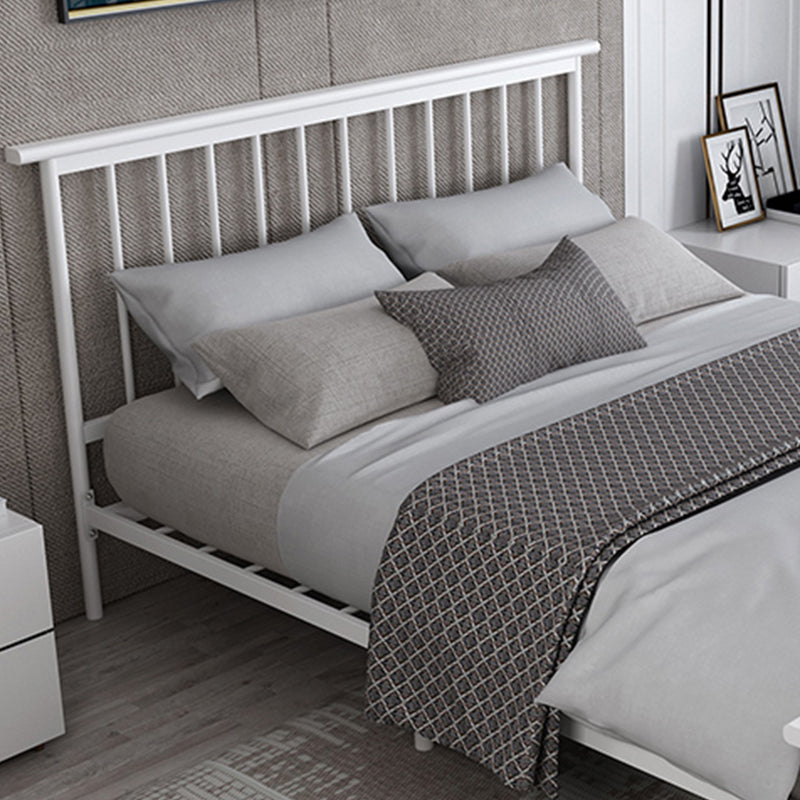 Modern Metal Folding Bed Rectangular Open-Frame Bed with Headboard