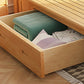 84.65 inch Wide Scandinavian Bed Frame Solid Wood Standard Bed with Headboard