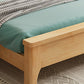84.65 inch Wide Scandinavian Bed Frame Solid Wood Standard Bed with Headboard
