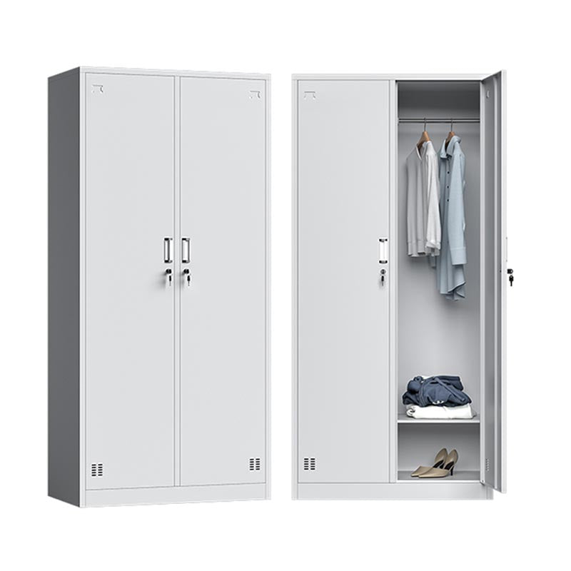 Contemporary Style Metal Wardrobe White Colour Wardrobe Closet for Home 2 Clearhalo 'Armoires & Wardrobes' 'armoires_wardrobes' 'Bedroom Furniture' 'furn' 'furn_armoires_wardrobes' 'Furniture' 5932907