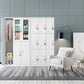 Contemporary Style Metal Wardrobe White Colour Soft Close Doors Wardrobe Closet