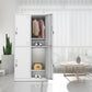 Contemporary Style Metal Wardrobe White Colour Soft Close Doors Wardrobe Closet