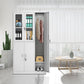 Contemporary Style Metal Wardrobe White Colour Soft Close Doors Wardrobe Closet