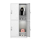 Contemporary Style Metal Wardrobe White Colour Soft Close Doors Wardrobe Closet