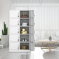 Contemporary Style Metal Wardrobe White Colour Soft Close Doors Wardrobe Closet