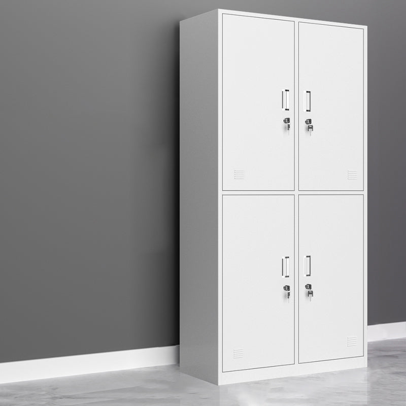 Contemporary Wardrobe White Colour Steel Wardrobe Closet with Doors Clearhalo 'Armoires & Wardrobes' 'armoires_wardrobes' 'Bedroom Furniture' 'furn' 'furn_armoires_wardrobes' 'Furniture' 5933003