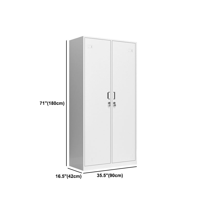 Contemporary Wardrobe White Colour Steel Wardrobe Closet with Doors Clearhalo 'Armoires & Wardrobes' 'armoires_wardrobes' 'Bedroom Furniture' 'furn' 'furn_armoires_wardrobes' 'Furniture' 5933013