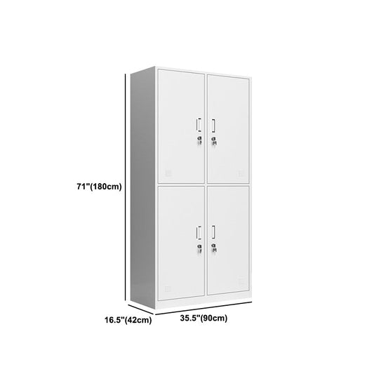 Contemporary Wardrobe White Colour Steel Wardrobe Closet with Doors Clearhalo 'Armoires & Wardrobes' 'armoires_wardrobes' 'Bedroom Furniture' 'furn' 'furn_armoires_wardrobes' 'Furniture' 5933015