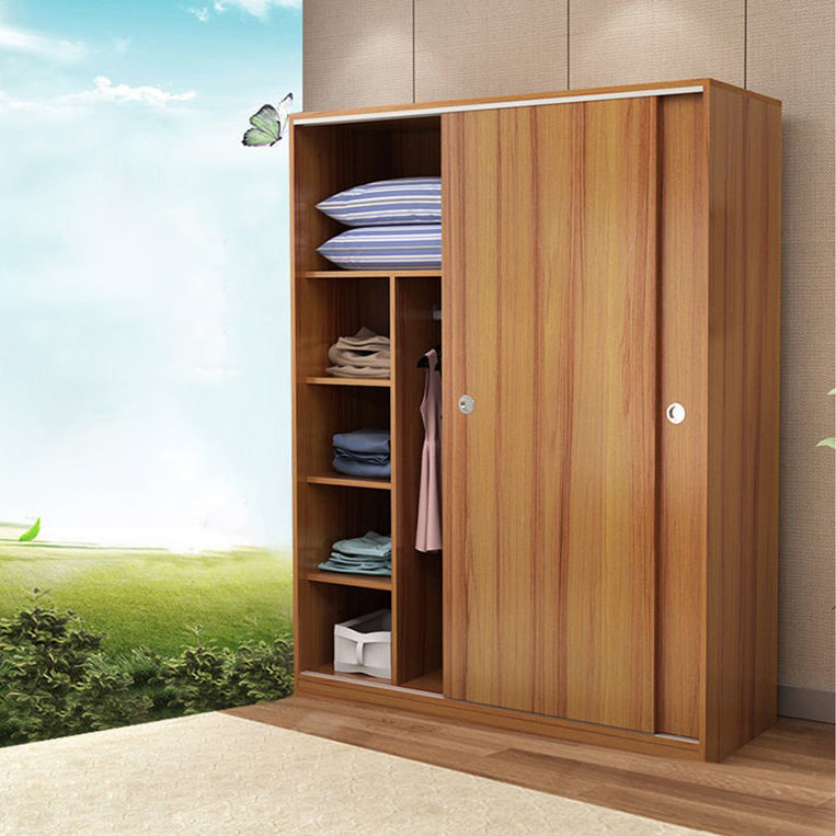 Twee deuren garderobe armoire moderne gemeten houten garderobe kast