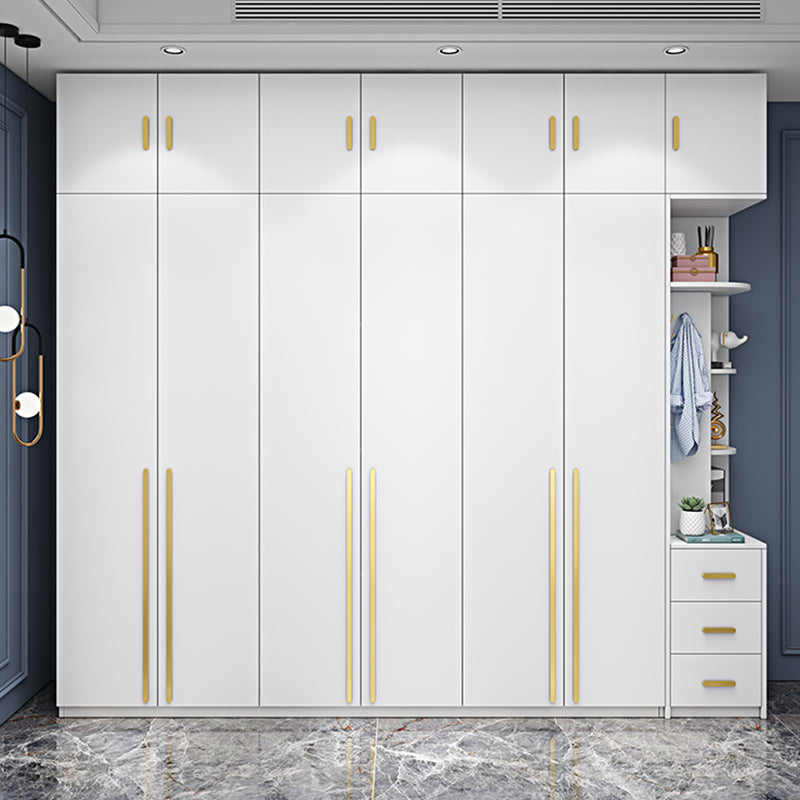 Witte kleur houten garderobe zachte close deur garderobe kast met kledingstaaf