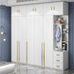 Witte kleur houten garderobe zachte close deur garderobe kast met kledingstaaf