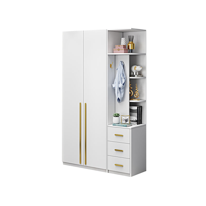 Witte kleur houten garderobe zachte close deur garderobe kast met kledingstaaf