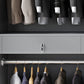 Witte kleur houten garderobe zachte close deur garderobe kast met kledingstaaf