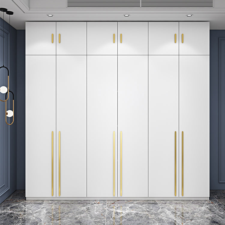 Witte kleur houten garderobe zachte close deur garderobe kast met kledingstaaf