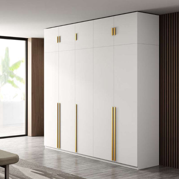 Witte kleur houten garderobe zachte close deur garderobe kast met kledingstaaf