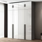 Mirrored Finish Cabinet with Hinged Doors Contemporary White Storage Cabinet