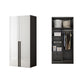 Mirrored Finish Cabinet with Hinged Doors Contemporary White Storage Cabinet