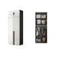 Mirrored Finish Cabinet with Hinged Doors Contemporary White Storage Cabinet