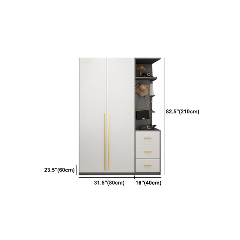 Color blanco Armario de madera Armario de armario de puerta cerrada para casa para casa