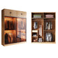 Brown Contemporary Wardrobe Cabinet Engineered Wood and Glass Wardrobe Closet