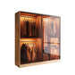 Brown Contemporary Wardrobe Cabinet Engineered Wood and Glass Wardrobe Closet