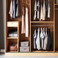 Brown Contemporary Wardrobe Cabinet Engineered Wood and Glass Wardrobe Closet