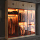 Brown Contemporary Wardrobe Cabinet Engineered Wood and Glass Wardrobe Closet