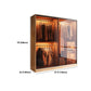 Brown Contemporary Wardrobe Cabinet Engineered Wood and Glass Wardrobe Closet