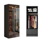 Brown Cabinet with Glass Doors Modern Hinged Door Wardrobe for Home