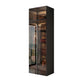 Brown Cabinet with Glass Doors Modern Hinged Door Wardrobe for Home