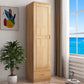 74.8"H Traditional Rubberwood Storage Cabinet with Garment Rod Matte Finish Cabinet Clearhalo 'Armoires & Wardrobes' 'armoires_wardrobes' 'Bedroom Furniture' 'furn' 'furn_armoires_wardrobes' 'Furniture' 5933224