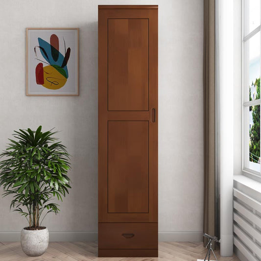 74.8"H Traditional Rubberwood Storage Cabinet with Garment Rod Matte Finish Cabinet Clearhalo 'Armoires & Wardrobes' 'armoires_wardrobes' 'Bedroom Furniture' 'furn' 'furn_armoires_wardrobes' 'Furniture' 5933230