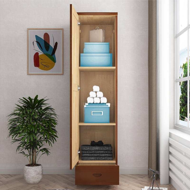 74.8"H Traditional Rubberwood Storage Cabinet with Garment Rod Matte Finish Cabinet Clearhalo 'Armoires & Wardrobes' 'armoires_wardrobes' 'Bedroom Furniture' 'furn' 'furn_armoires_wardrobes' 'Furniture' 5933232