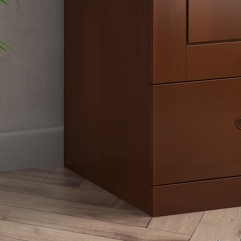 74.8"H Traditional Rubberwood Storage Cabinet with Garment Rod Matte Finish Cabinet Clearhalo 'Armoires & Wardrobes' 'armoires_wardrobes' 'Bedroom Furniture' 'furn' 'furn_armoires_wardrobes' 'Furniture' 5933237