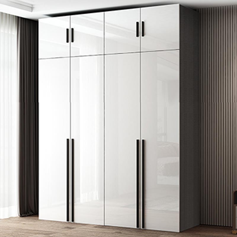 Manufactured Wood Glossy White Cabinet Modern Storage Cabinet with Hinged Doors Clearhalo 'Armoires & Wardrobes' 'armoires_wardrobes' 'Bedroom Furniture' 'furn' 'furn_armoires_wardrobes' 'Furniture' 5933291