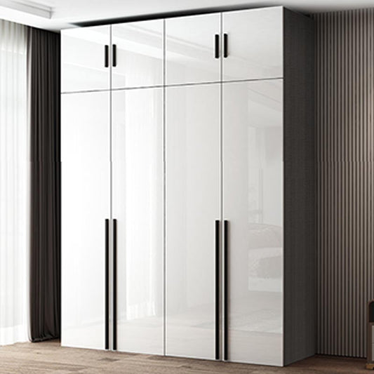 Manufactured Wood Glossy White Cabinet Modern Storage Cabinet with Hinged Doors Clearhalo 'Armoires & Wardrobes' 'armoires_wardrobes' 'Bedroom Furniture' 'furn' 'furn_armoires_wardrobes' 'Furniture' 5933291