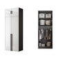 Manufactured Wood Glossy White Cabinet Modern Storage Cabinet with Hinged Doors 24"L x 22"W x 79"H Armories & Top Cabinet Clearhalo 'Armoires & Wardrobes' 'armoires_wardrobes' 'Bedroom Furniture' 'furn' 'furn_armoires_wardrobes' 'Furniture' 5933293