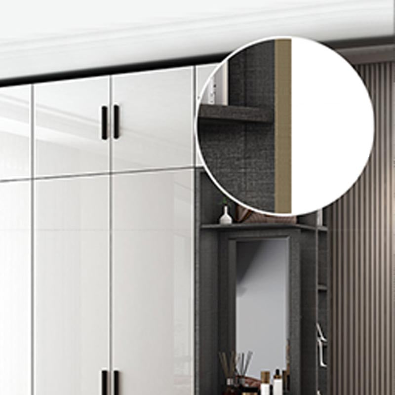 Manufactured Wood Glossy White Cabinet Modern Storage Cabinet with Hinged Doors Clearhalo 'Armoires & Wardrobes' 'armoires_wardrobes' 'Bedroom Furniture' 'furn' 'furn_armoires_wardrobes' 'Furniture' 5933296