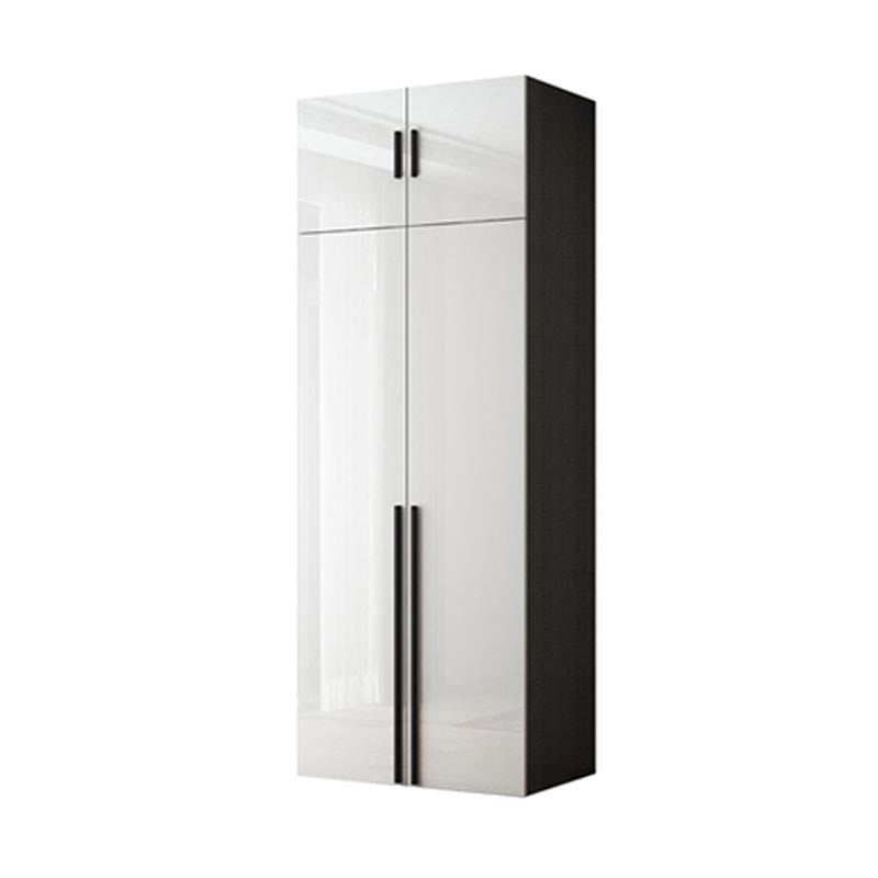 Manufactured Wood Glossy White Cabinet Modern Storage Cabinet with Hinged Doors Clearhalo 'Armoires & Wardrobes' 'armoires_wardrobes' 'Bedroom Furniture' 'furn' 'furn_armoires_wardrobes' 'Furniture' 5933300