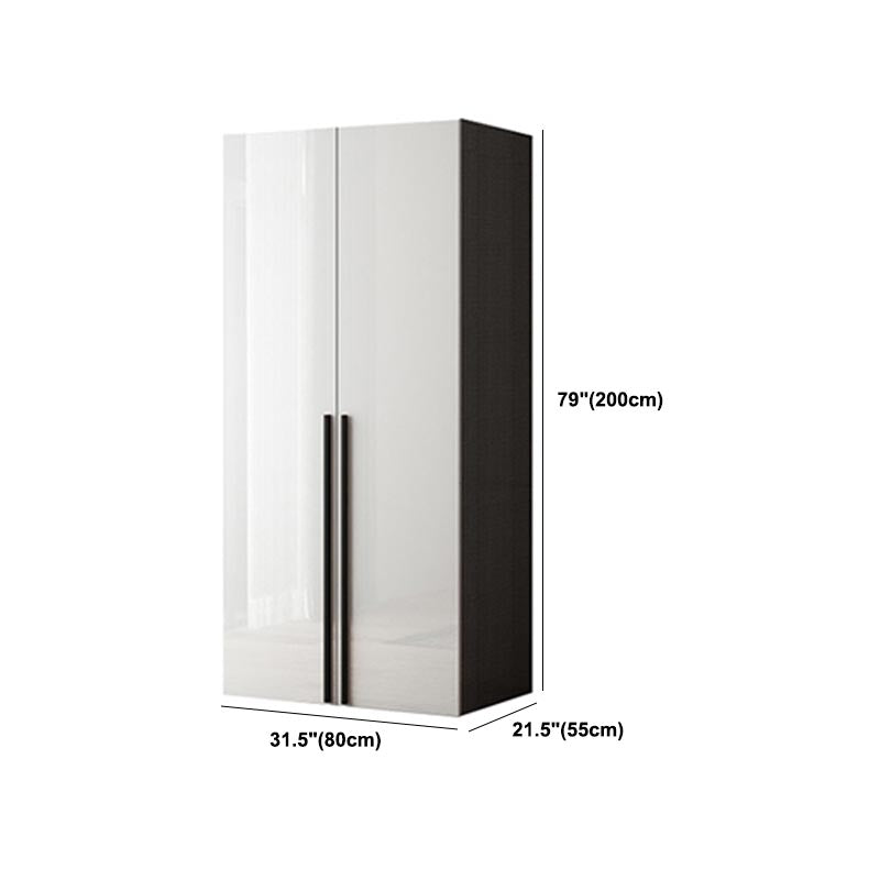 Manufactured Wood Glossy White Cabinet Modern Storage Cabinet with Hinged Doors Clearhalo 'Armoires & Wardrobes' 'armoires_wardrobes' 'Bedroom Furniture' 'furn' 'furn_armoires_wardrobes' 'Furniture' 5933303