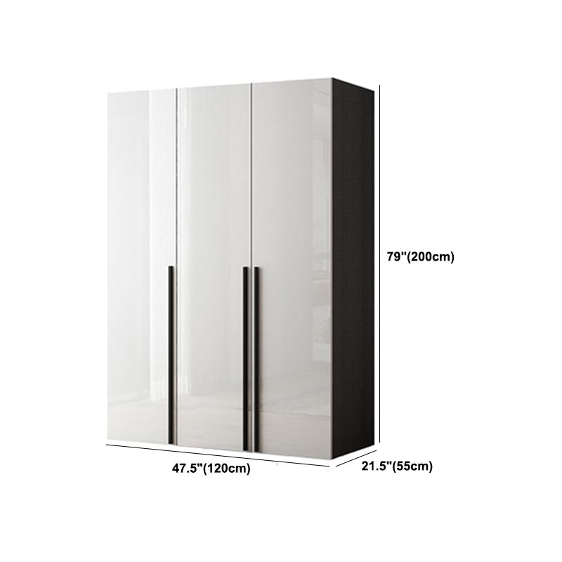 Manufactured Wood Glossy White Cabinet Modern Storage Cabinet with Hinged Doors Clearhalo 'Armoires & Wardrobes' 'armoires_wardrobes' 'Bedroom Furniture' 'furn' 'furn_armoires_wardrobes' 'Furniture' 5933304
