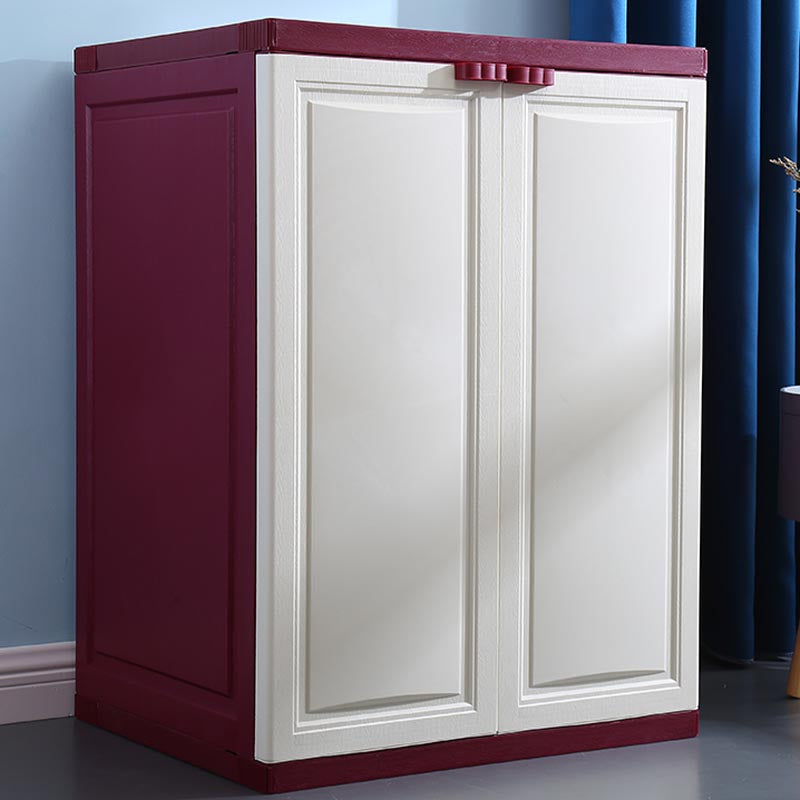 Plastic Matte Finish Storage Cabinet for Bedroom Contemporary Hinged Door Cabinet