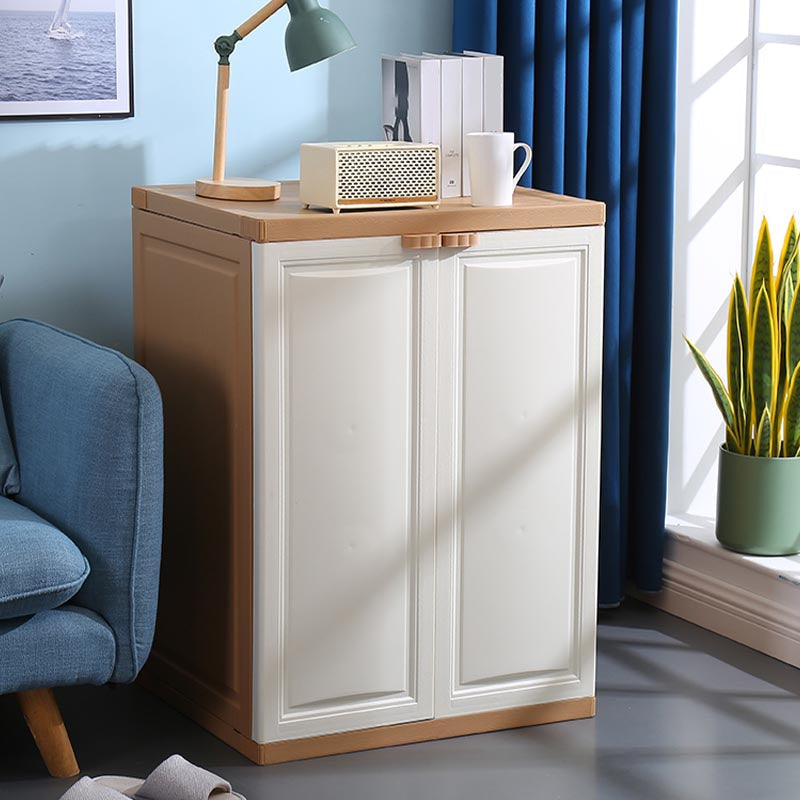 Plastic Matte Finish Storage Cabinet for Bedroom Contemporary Hinged Door Cabinet