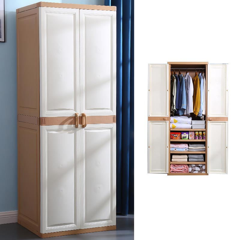 Plastic Matte Finish Storage Cabinet for Bedroom Contemporary Hinged Door Cabinet