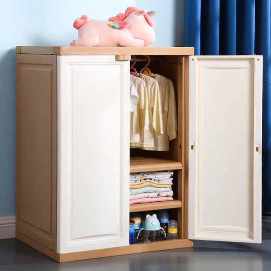 Plastic Matte Finish Storage Cabinet for Bedroom Contemporary Hinged Door Cabinet