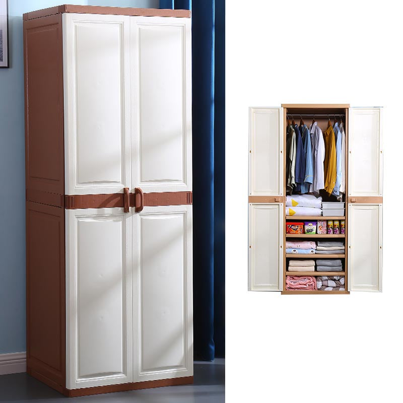 Plastic Matte Finish Storage Cabinet for Bedroom Contemporary Hinged Door Cabinet