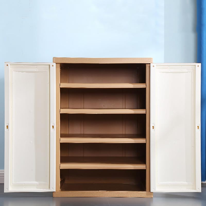 Plastic Matte Finish Storage Cabinet for Bedroom Contemporary Hinged Door Cabinet